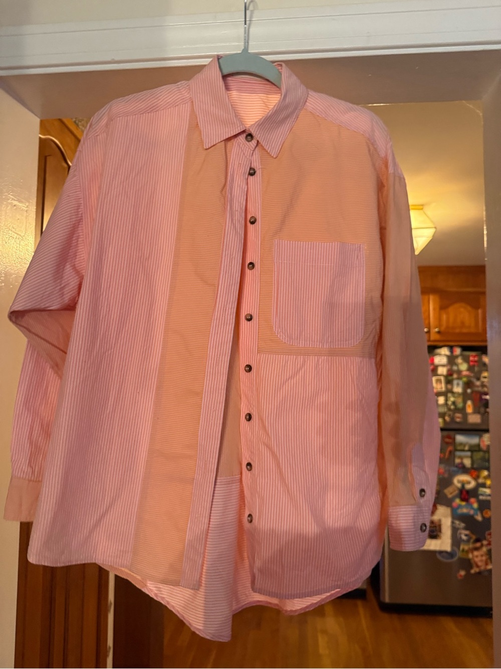 By Together Pink and orange contrast  Striped Button Down Shirt